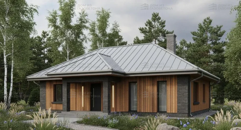 Проект Одноэтажный дом 11 на 12, 79 м2