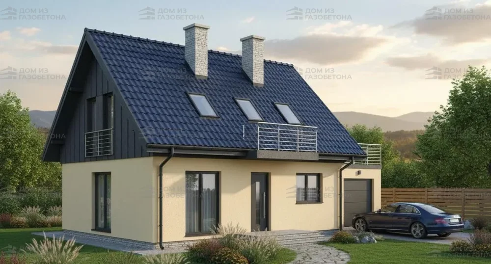 Проект Двухэтажный дом 12 на 8, 120 м2