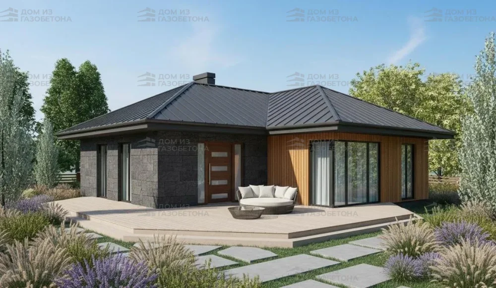 Проект Одноэтажный дом 16 на 15, 143 м2